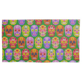 Blume Skulls Nahtloses Muster 2018 Kissenbezug