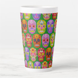 Blume Skulls Nahtloses Muster 2018 Milchtasse