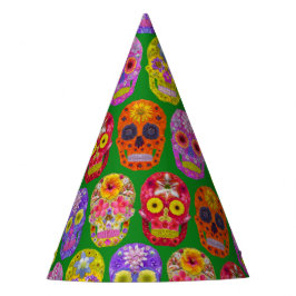 Blume Skulls Nahtloses Muster 2018 Partyhütchen