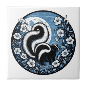 Blume Skunk Artwork Skunks Floral Fliese