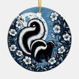 Blume Skunk Artwork Skunks Floral Keramik Ornament