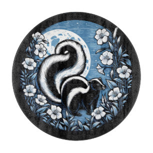 Blume Skunk Artwork Skunks Floral Schneidebrett