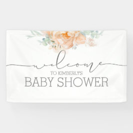 Blume Soft Peach Baby Dusche Willkommen Banner