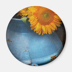 Blume - Sonnenblume - wenig blauer Sonnenschein Magnet