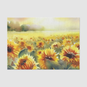 Blume-Sonnenblumen-Feld (A) Aquarell Seidenpapier