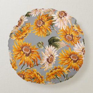 Blume Sonnenblumen Quelle schöne nahtlose Patter Rundes Kissen