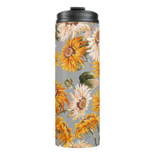 Blume Sonnenblumen Quelle schöne nahtlose Patter Thermosbecher