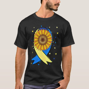 Blume Sonnenschein Blau Gelbe Schleife Sonnenblume T-Shirt