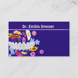 Blume Spin Blue Business Card Visitenkarte