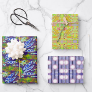 BLUME-SPRIGS- UND GLOWBURSTS-WRAPPING-PAPIER GESCHENKPAPIER SET