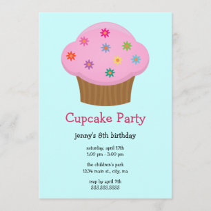 Blume Sprinkles Cupcake Party Einladungen