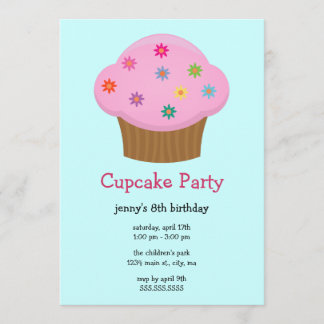 Blume Sprinkles Cupcake Party Einladungen