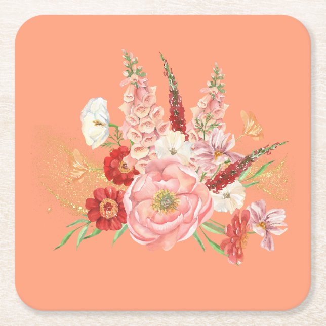 Blume Square Untersetzer Set (Vorderseite)