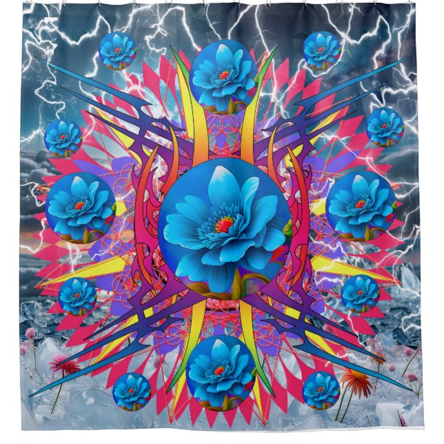 Blume Star Duschvorhang (Vorderseite)