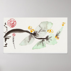 Blume-Stem-Kurven Poster