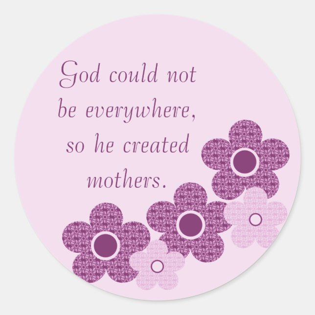 Blume Sticker, Lavendel Runder Aufkleber (Vorderseite)