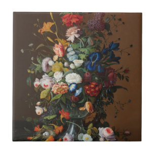 Blume Stillleben mit dem Vogelnest Severin Roesen Fliese