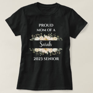 Blume stolz Mama von 2023 Senior Personalisiert Na T-Shirt