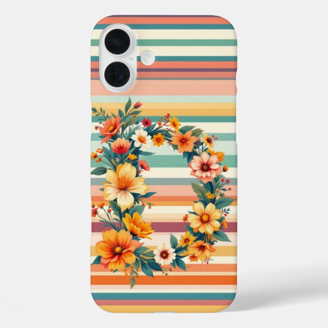 Blume Streifen Retro (D) Case-Mate iPhone Hülle (Rückseite)