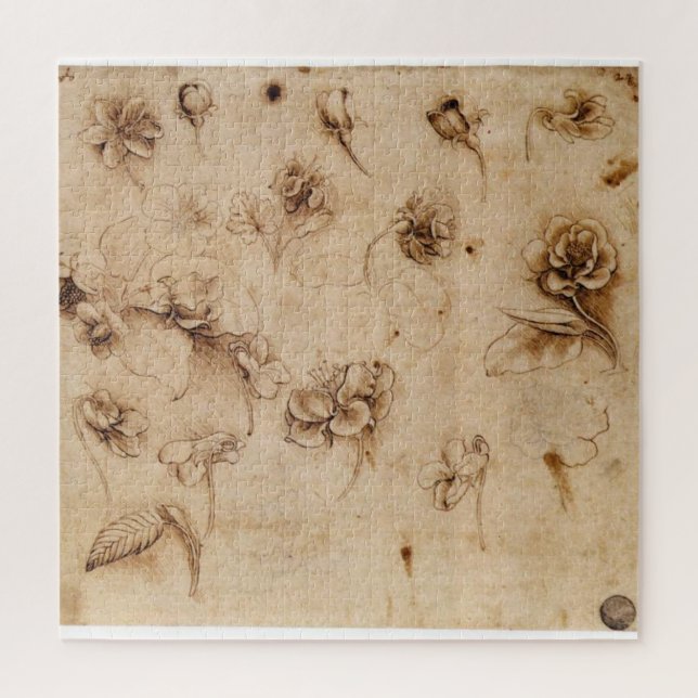 Blume Study - Leonardo da Vinci (1500) Puzzle (Vertikal)