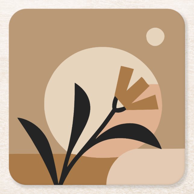 Blume Sun Boho Rechteckiger Pappuntersetzer (Vorderseite)