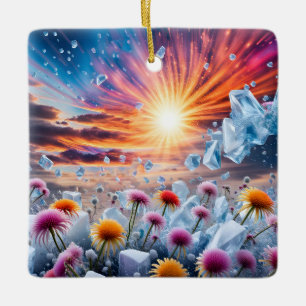 Blume Sunset Keramikornament