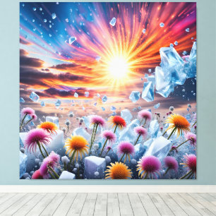 Blume Sunset Leinwanddruck