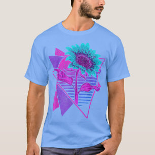 Blume Synthwave ästhetische Retro Art Vaporwave Su T-Shirt
