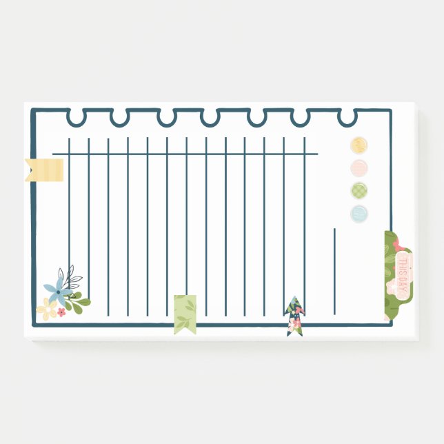 Blume & Tabs Hinweise Lrg Nachhinweise Post-it Klebezettel (Vorderseite)