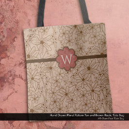 Blume: Tan und Brick Red Mit Monogramm