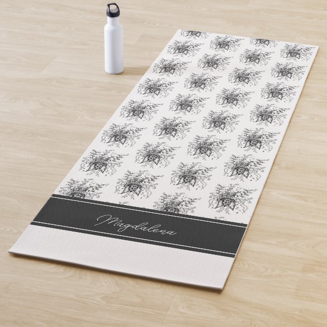 Blume Tangle Art, gezeichnet -  Yogamatte (Beispiel)