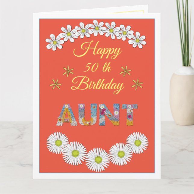Blume Tante Personalisiert Geburtstagskarte Karte (Vorderseite)