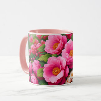 Blume Tasse mit großen, fett rosa Blume