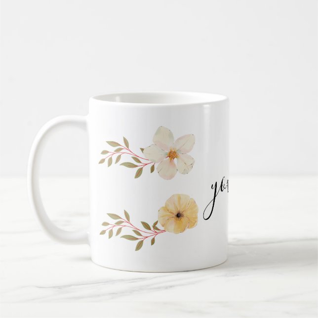 Blume Tasse mit Ihrem Namen (Links)