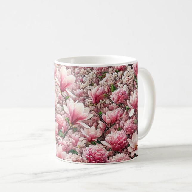 Blume Tasse mit Magnolische Blume Szene (VorderseiteRechts)