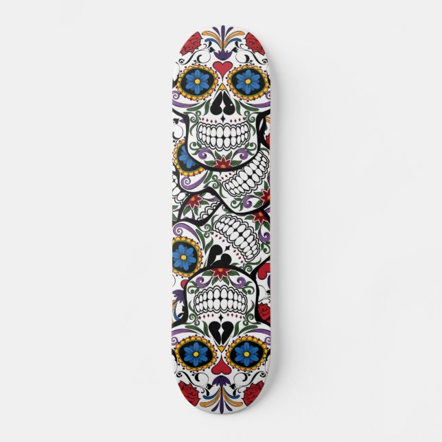 Blume Tattoo Skull Rose Skateboard Deck (Vorderseite)