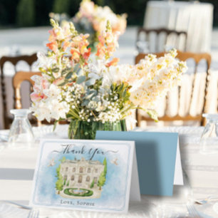 Blume-Tauben Hochzeitsfeier Dankeschön-Karte Dankeskarte