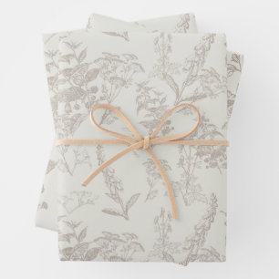 Blume Taupe & Cream Tonpoison Geschenkpapier Set