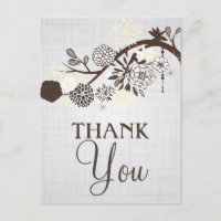 Blume Taupe und Creme RusticDanke Postcard