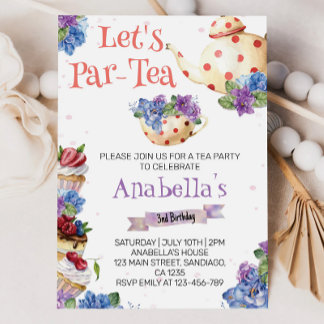 Blume Tea Geburtstagsparty Einladung