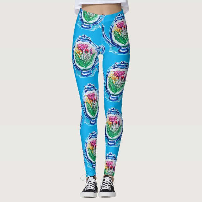 Blume Teapot Leggings (Vorderseite)