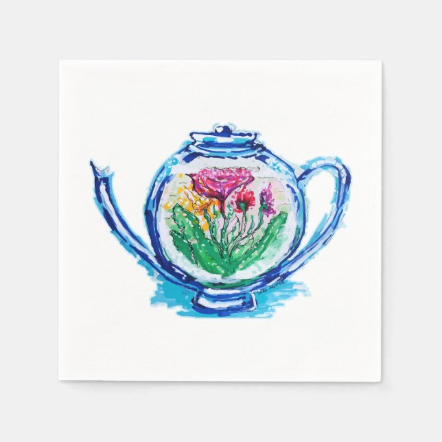 Blume Teapot Serviette (Vorderseite)