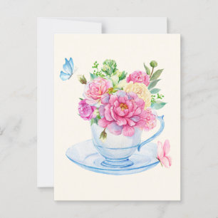 Blume Teetasse Postkarte