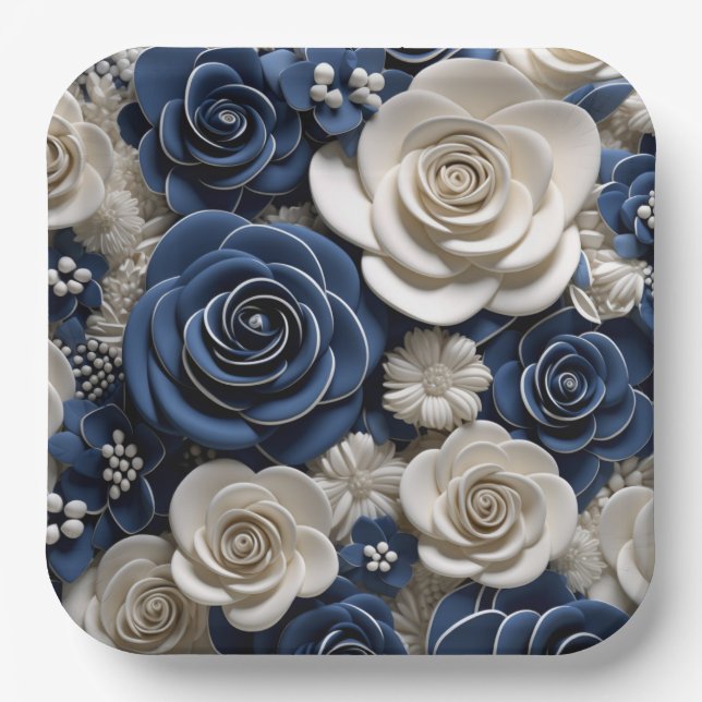 Blume-Teller 1-2 Pappteller (Vorderseite)