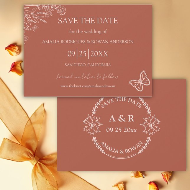 Blume Terracotta Save the Date (Von Creator hochgeladen)