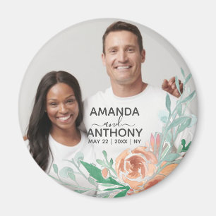 Blume-Text und benutzerdefinierten Foto-Magneten Magnet