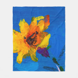 Blume Textur Ölmalerei, Art Painted Wildflow Fleecedecke