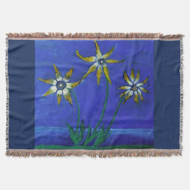Blume texturierte Art Throw Blanket Decke (Vorderseite)