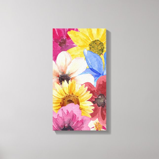 Blume Thema Wasserfarbe Leinwand Kunst (Vorderseite)