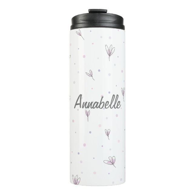 Blume Thermische Flasche Personalisiert Name (Vorderseite)